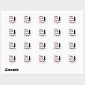 Sticker Rond Mike Echo Oscar Whiskey MEOW Cat (Feuille)