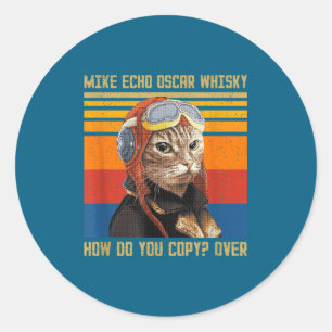 Sticker Rond Mike Echo Oscar Whisky Comment