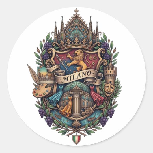 STICKER ROND MILAN (Devant)