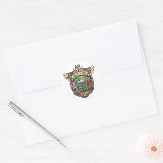 STICKER ROND MILAN (Enveloppe)