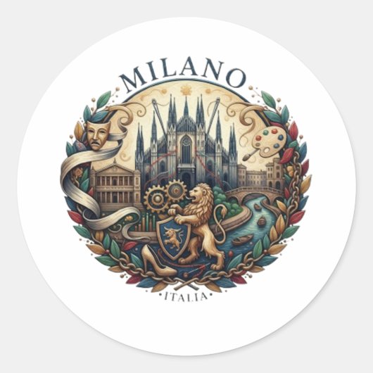 STICKER ROND MILAN (Devant)