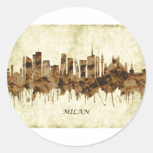 Sticker Rond Milan Italie Cityscape