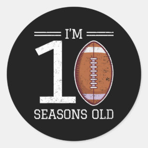 Sticker Rond Milestone 10e anniversaire Football américain Garç