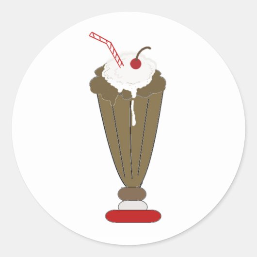 Sticker Rond Milkshake au Chocolat (Devant)