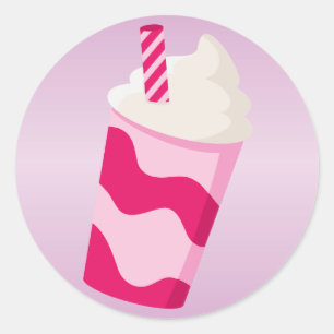 Sticker Rond Milkshake de Strawberry