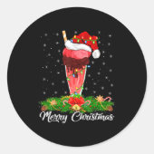 Sticker Rond Milkshake Lover Matching Santa Hat Milkshake Chris (Devant)
