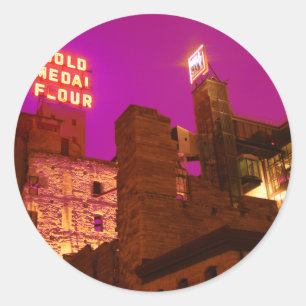 Sticker Rond Mill City la nuit