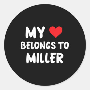 Sticker Rond Miller - Mon Coeur Appartient À Miller - Amour