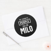 Sticker Rond Milo Nom personnalisé Anniversaire Cadeau (Enveloppe)