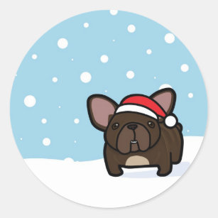 Sticker Rond Milou Frenchie Brindle