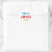 Sticker Rond Mimi aime mes t-shirts et cadeaux (Sac)