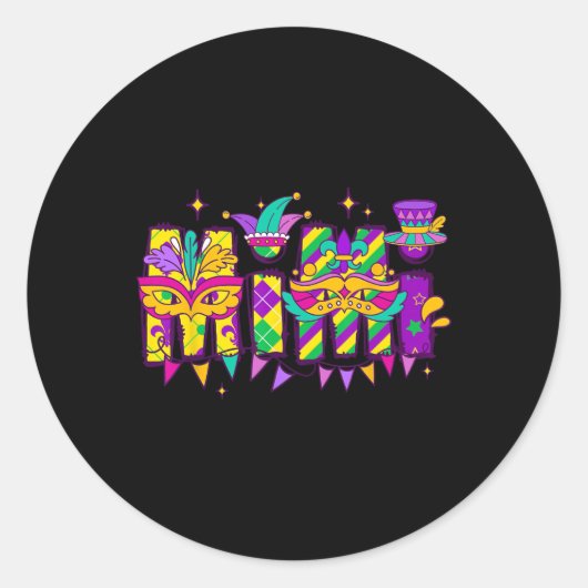 Sticker Rond Mimi Bundle Mardi Gras Bonne Famille Mardi Gras (Devant)