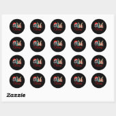 Sticker Rond Mimi Claus Reindeer Noël (Feuille)