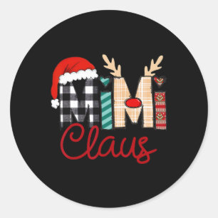 Sticker Rond Mimi Claus Reindeer Noël