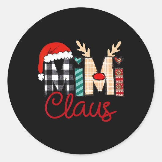 Sticker Rond Mimi Claus Reindeer Noël (Devant)