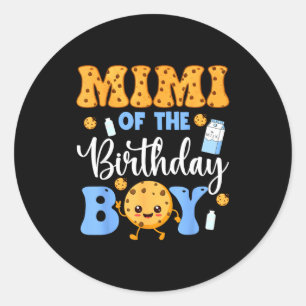Sticker Rond Mimi du garçon d'anniversaire drôle de lait et de