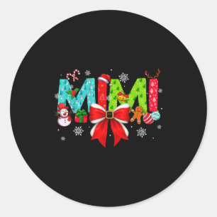 Sticker Rond Mimi Noël Coquette Bow Mimi Noël