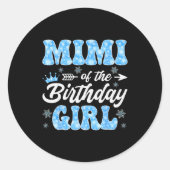 Sticker Rond Mimi Of The Birthday Girl Snowflakes Winter Christ (Devant)