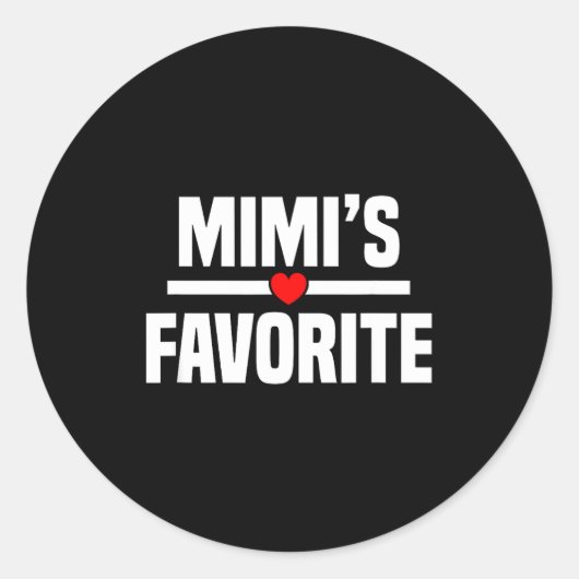 Sticker Rond Mimi's Favorite Granhild Funny Grandson Granddaugh (Devant)