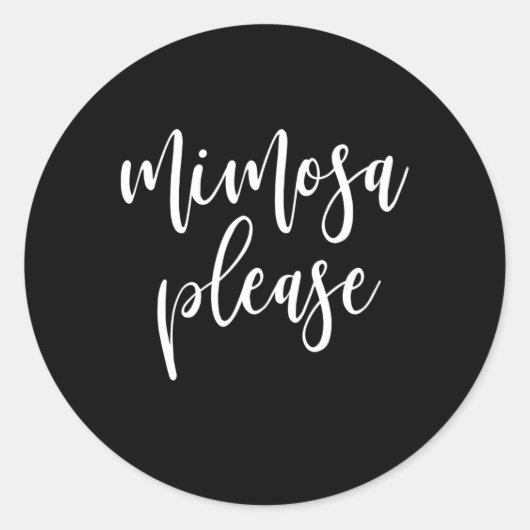 Sticker Rond Mimosa S'il vous plaît Brunch Champagne Boire (Devant)