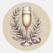 Sticker Rond Mimosas et mariage (Devant)