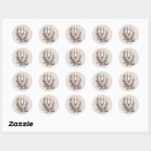 Sticker Rond Mimosas et mariage (Feuille)