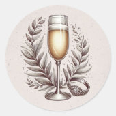 Sticker Rond Mimosas et mariage (Devant)