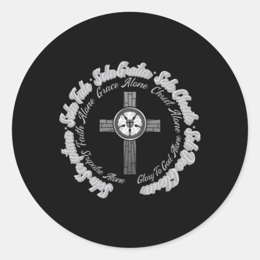 Sticker Rond Min Luther Réforme 5 Solas Pour Le Chri Protestant (Devant)