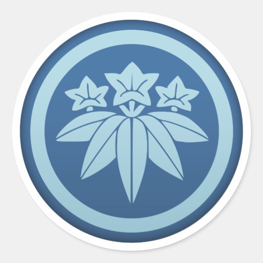 Sticker Rond Minamoto (Genji) Clan Kamon (Devant)