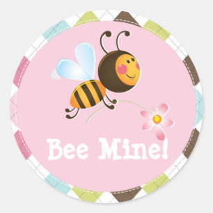 Sticker Rond Mine d'abeille Saint Valentin