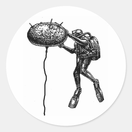 Sticker Rond Mine de contact EOD de la marine (Devant)