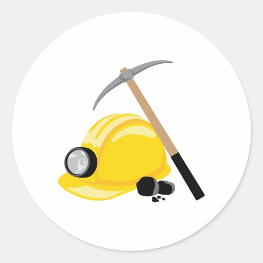 Sticker Rond Miner Ax et Casquette (Devant)