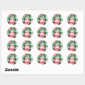 Sticker Rond Minets de Noël rouges et verts (Feuille)