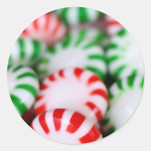 Sticker Rond Minets de Noël rouges et verts (Devant)