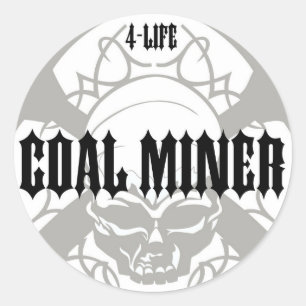 STICKER ROND MINEUR DE CHARBON 4 VIE