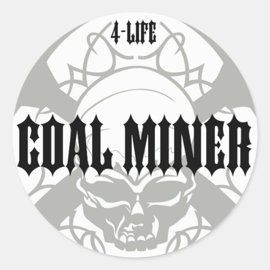 STICKER ROND MINEUR DE CHARBON 4 VIE (Devant)