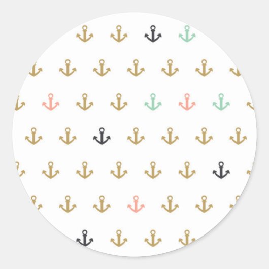 Sticker Rond Mini Anchor Pattern (Devant)