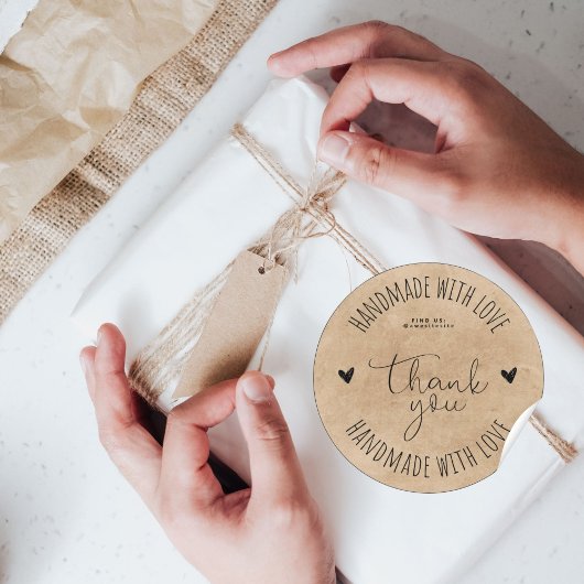 Sticker Rond Mini-artisanal avec amour