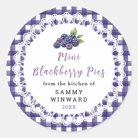 Sticker Rond Mini Blackberry Pies Packaging Label (Devant)