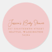 Sticker Rond Mini Chic Cute Rose Douche Adresse de retour (Devant)