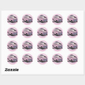 Sticker Rond Mini Cooper S rose (Feuille)