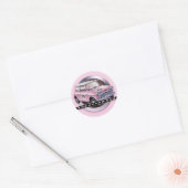 Sticker Rond Mini Cooper S rose (Enveloppe)