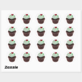 Sticker Rond Mini cupcake (Feuille)