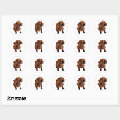 Sticker Rond Mini decal Dachshund (Feuille)