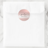 Sticker Rond Mini Élégant Rose Gold Script Bridesmaid (Sac)