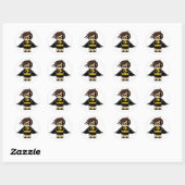 Sticker Rond Mini fille avale (Feuille)