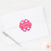 Sticker Rond Mini Golf Balls Anniversaire Fête Enfants Rose (Enveloppe)