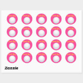 Sticker Rond Mini Golf Balls Anniversaire Fête Enfants Rose (Feuille)