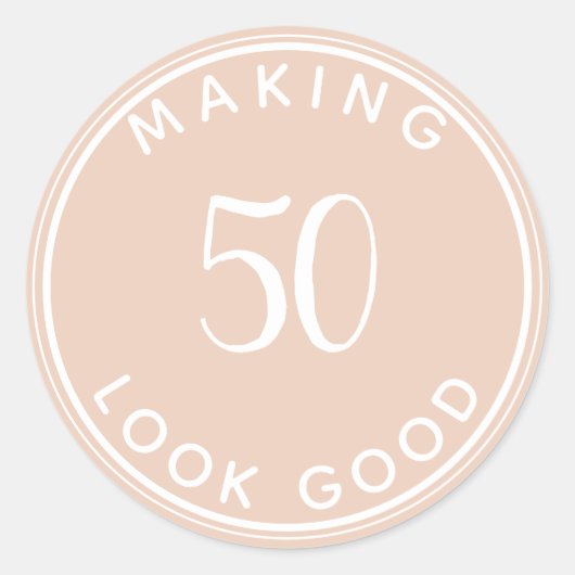 Sticker Rond Mini moderne 50e anniversaire (Devant)