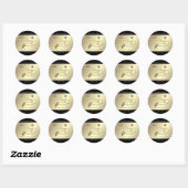 Sticker Rond Mini-moderne en or miel branche bee pot (Feuille)